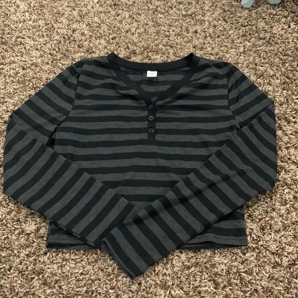 Shein teen black striped shirt (never worn)
